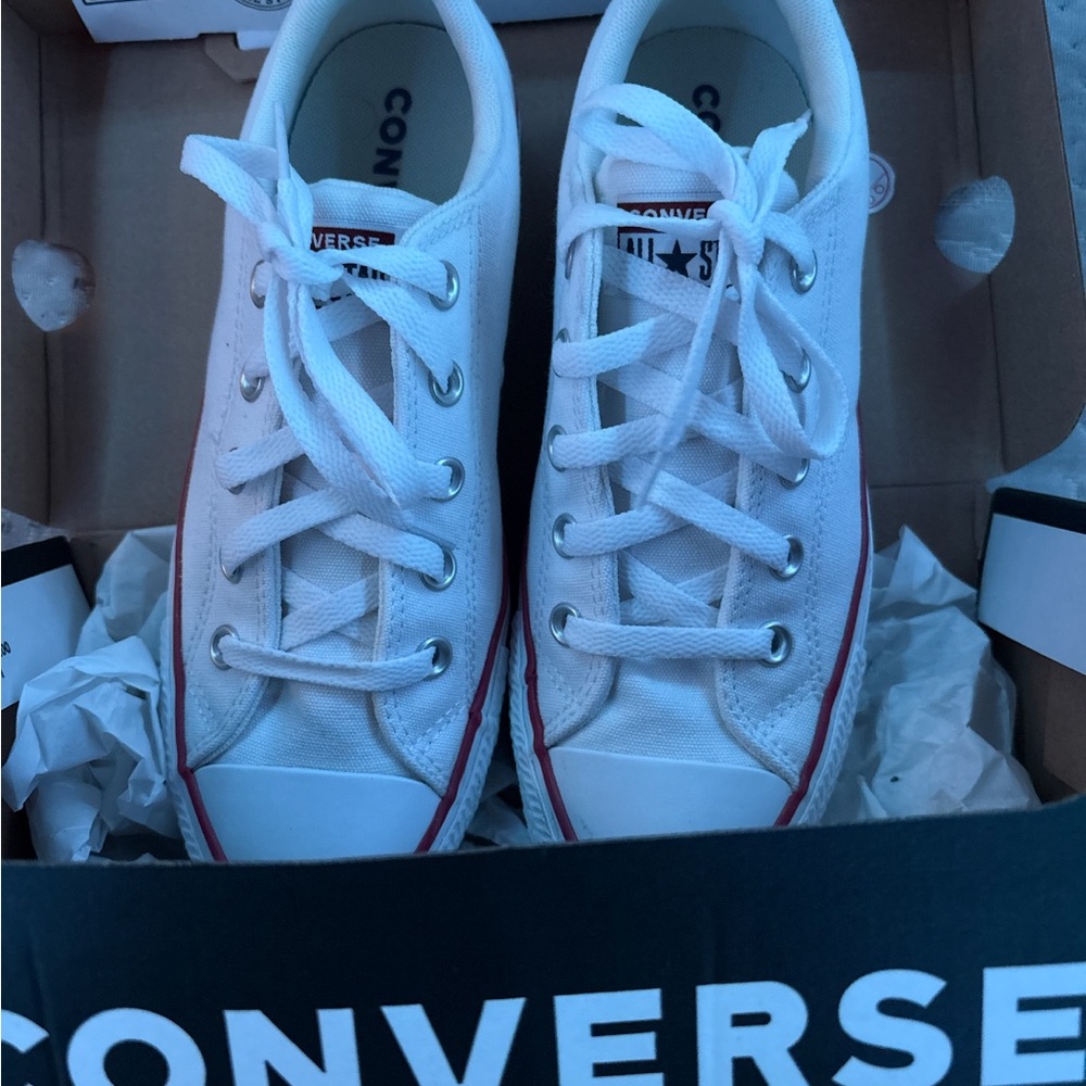 Converse Kids White and Red Sneakers